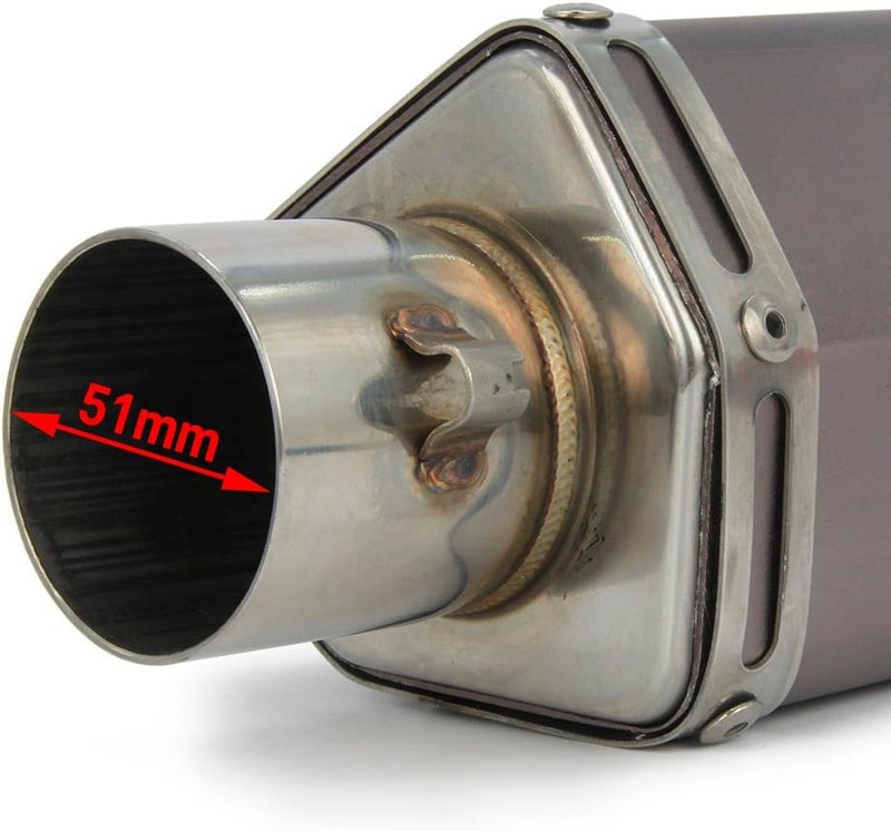 FASTPRO Universal 1.5-2" Inlet Hexagon Exhaust Muffler Pipe Slip On Scooter Motorcycle ATV Dirt Street Bike - Image 3